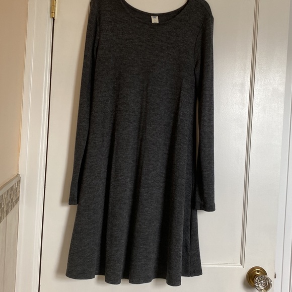 Old Navy Dark Gray Long Sleeve Dress - SP - 17” pit to pit / 37” Long - Picture 3 of 4